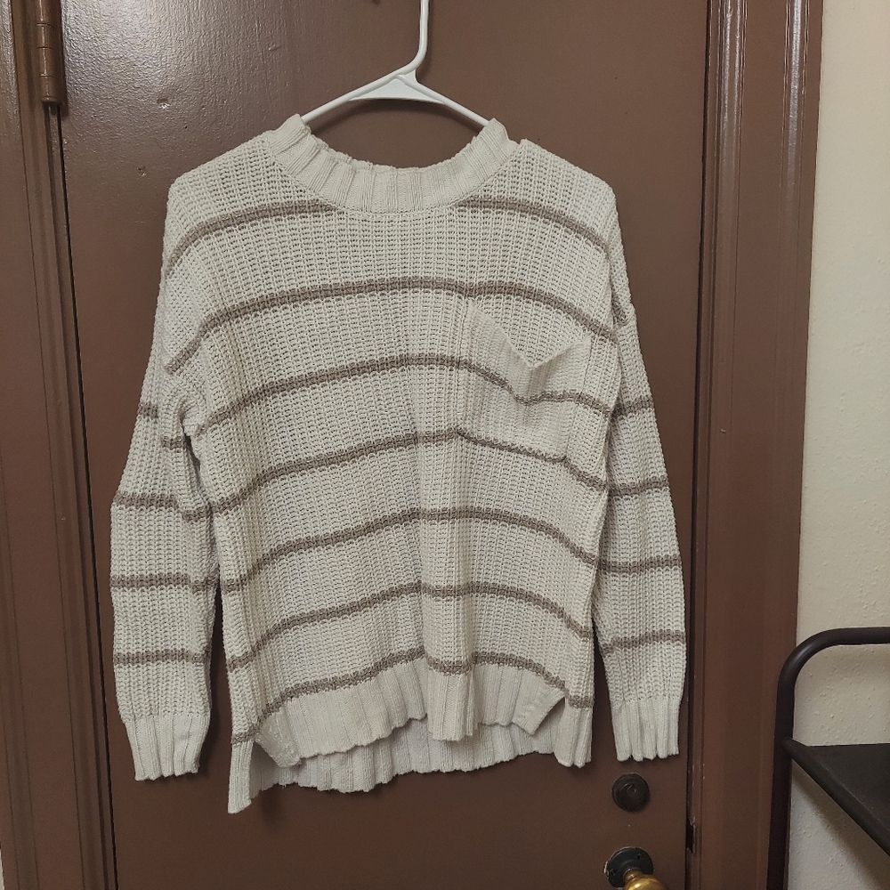 White and Brown Sweater